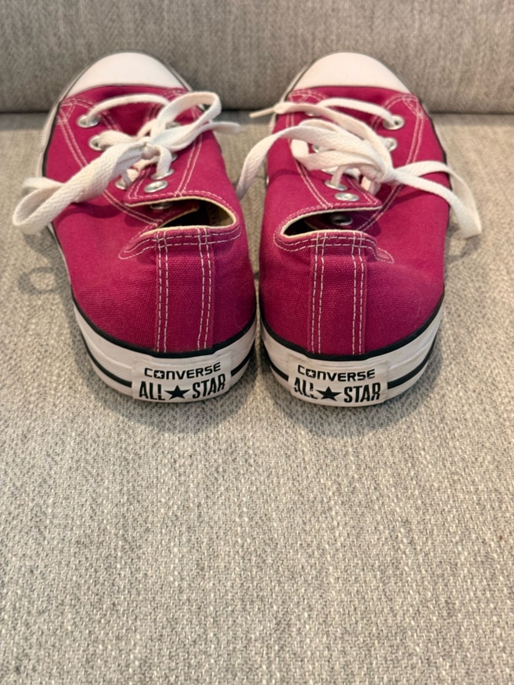 Converse Pink Maroon Low-Top Canvas Sneakers with White Laces - Picture 2 of 6